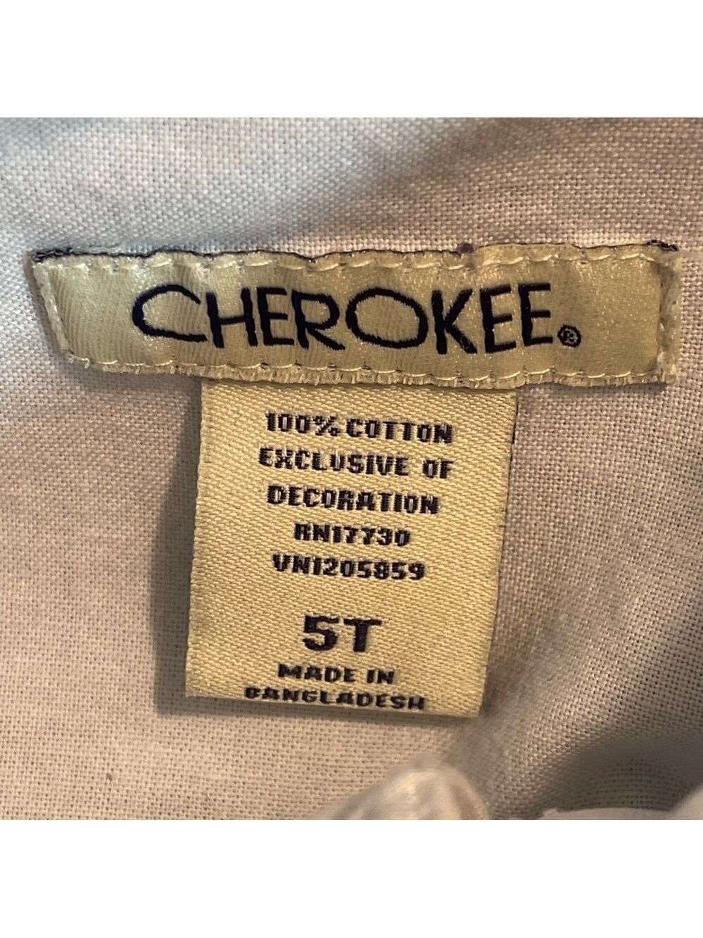 Boys Cherokee White Button-Up Shirt Embroidered Detail Size 5T - Picture 5 of 10